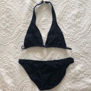 Crochet Ralph Lauren Navy Bikini
